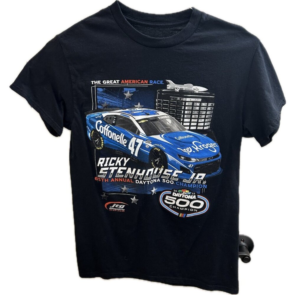 Ricky Stenhouse Jr 2023 Checkered Flag #47 Cottonelle Daytona 500 Winner Tee